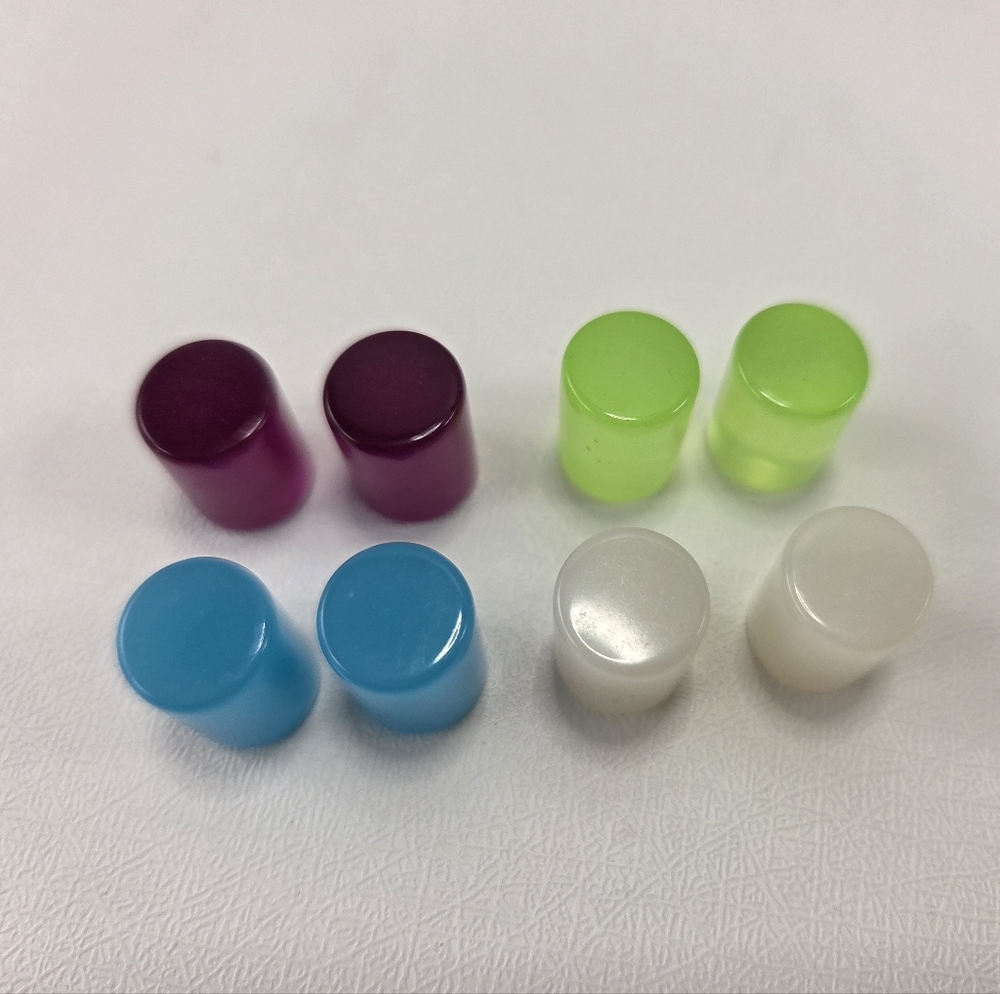 ​Lot of 4 Pairs 00G (10mm) Acrylic Ear Plugs - Purple, Blue, Green, White - Picture 2 of 6